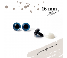 Блестящие глаза-винтики 16 мм (пара) голубые