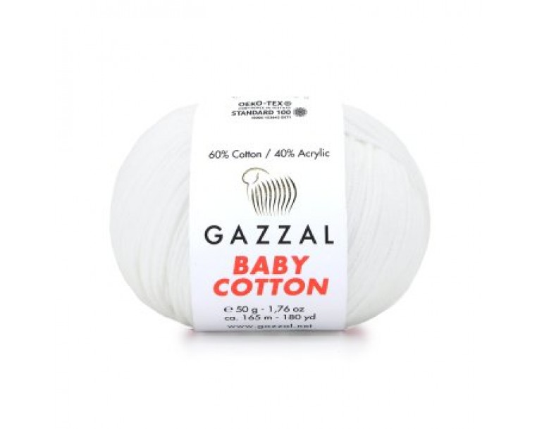 Gazzal Baby Cotton - 3432 білосніжний