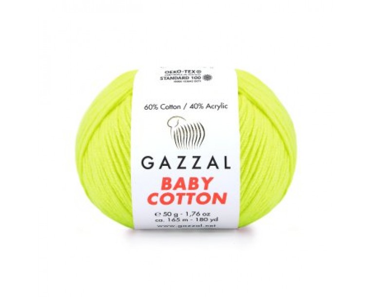 Gazzal Baby Cotton - 3462 жовтий неон