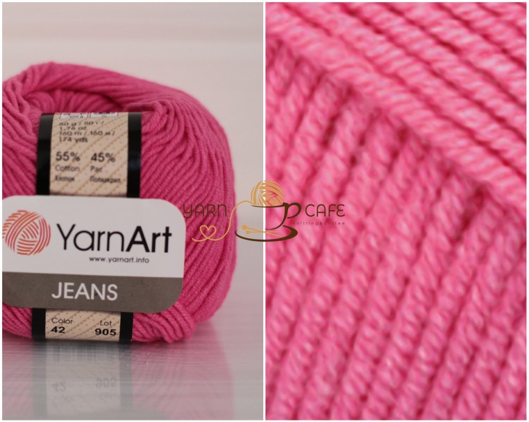 YarnArt JEANS - 42 яскраво-рожевий