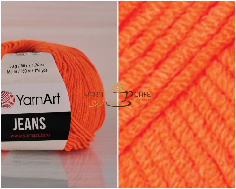 YarnArt JEANS - 77 яскраво-оранжевий