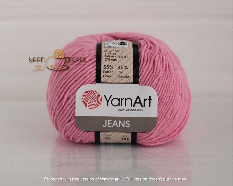 YarnArt JEANS - 36 рожевий