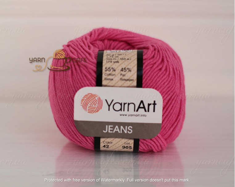YarnArt JEANS - 42 яскраво-рожевий