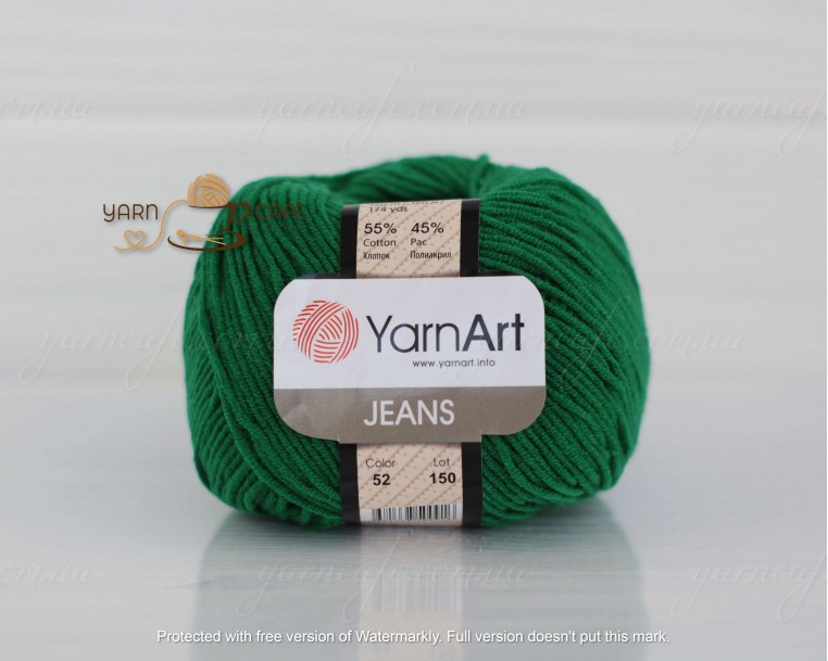 YarnArt JEANS - 52 смарагд