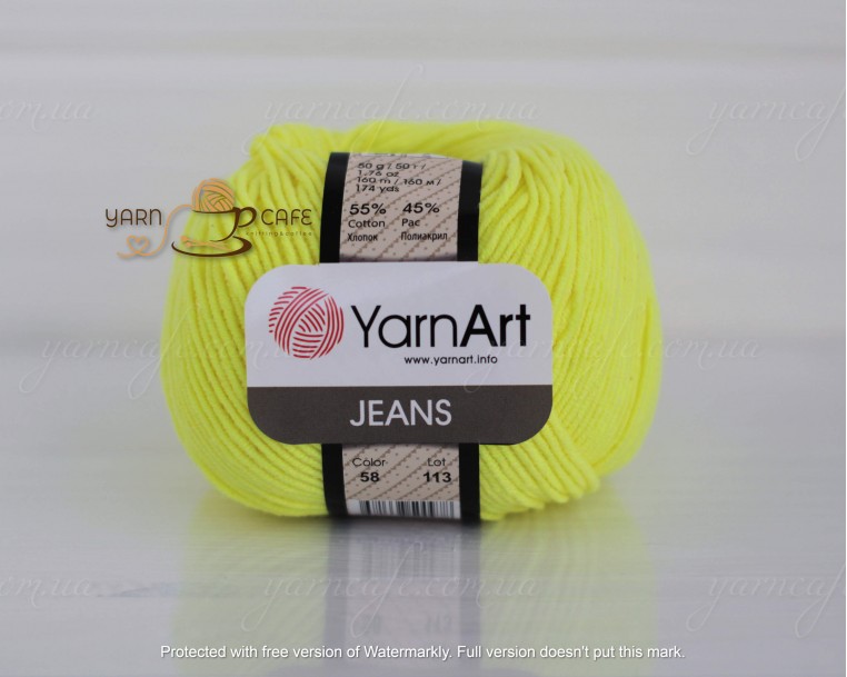 YarnArt JEANS - 58 салатовий неон