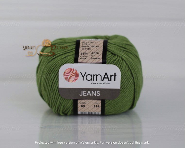 YarnArt JEANS - 69 зелений