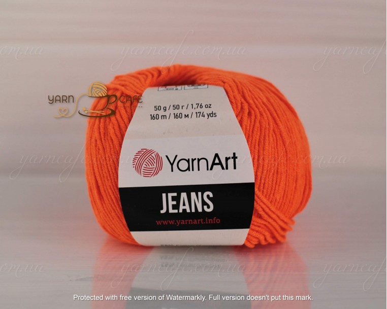 YarnArt JEANS - 77 яскраво-оранжевий