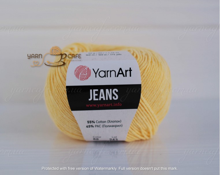 YarnArt JEANS - 88 лимонний